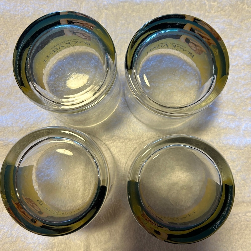 Vintage Imported Black Velvet Canadian Whisky Glass Model Dawn Davidson set 2 - Picture 3 of 5